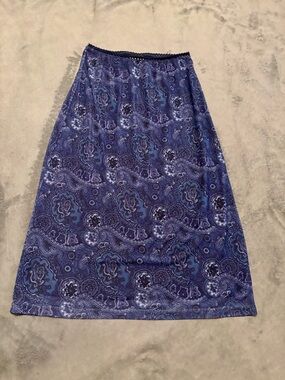 Wanted Blue Paisley-Print Midi Skirt